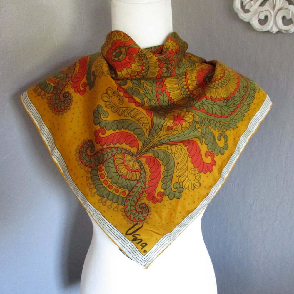 1970s Saffron & Sage Vera Neumann Scarf